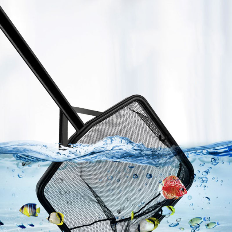 Aquarium Fishland - Black Aquariumอุปกรณ์เสริมยาวSquare AquariumถังปลาตกปลาสุทธิLandingสุทธิสำหรับปลาทนทานผลิตภัณฑ์ขายร้อน
