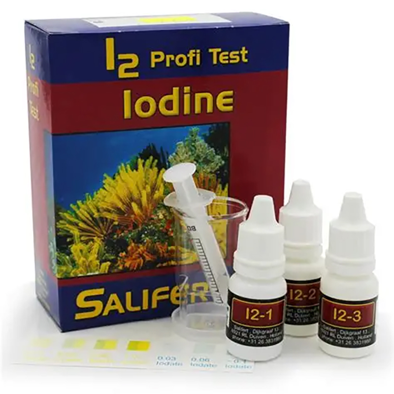 Aquarium Test Kit - ซาลิเฟิร์ต ไอโอดีน I2 Profi-Test - ชุดทดสอบน้ำทะเลความแม่นยำสูงสำหรับตู้ปลาปะการัง