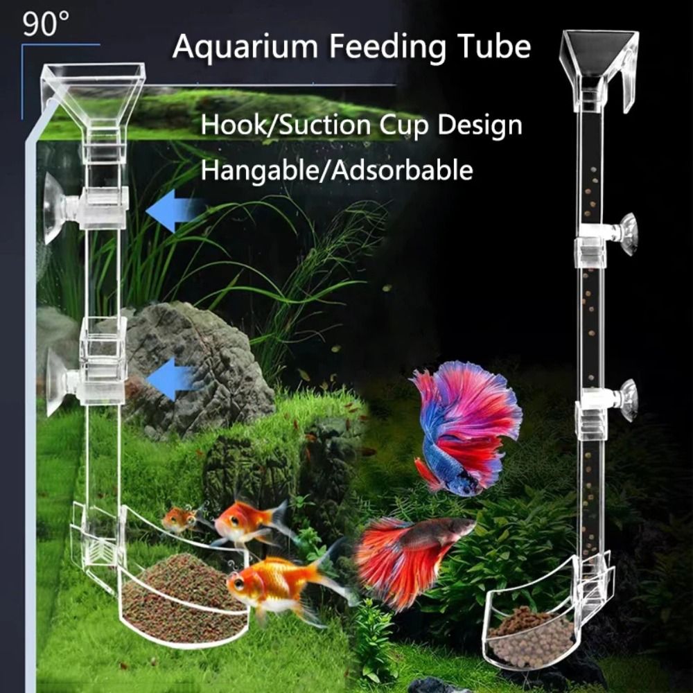 Aquarium Fish Price - ท่อให้อาหารปลาในตู้ปลาแบบใส อะคริลิก จุดให้อาหารคงที่ พร้อมจุกดูด ทนทาน
