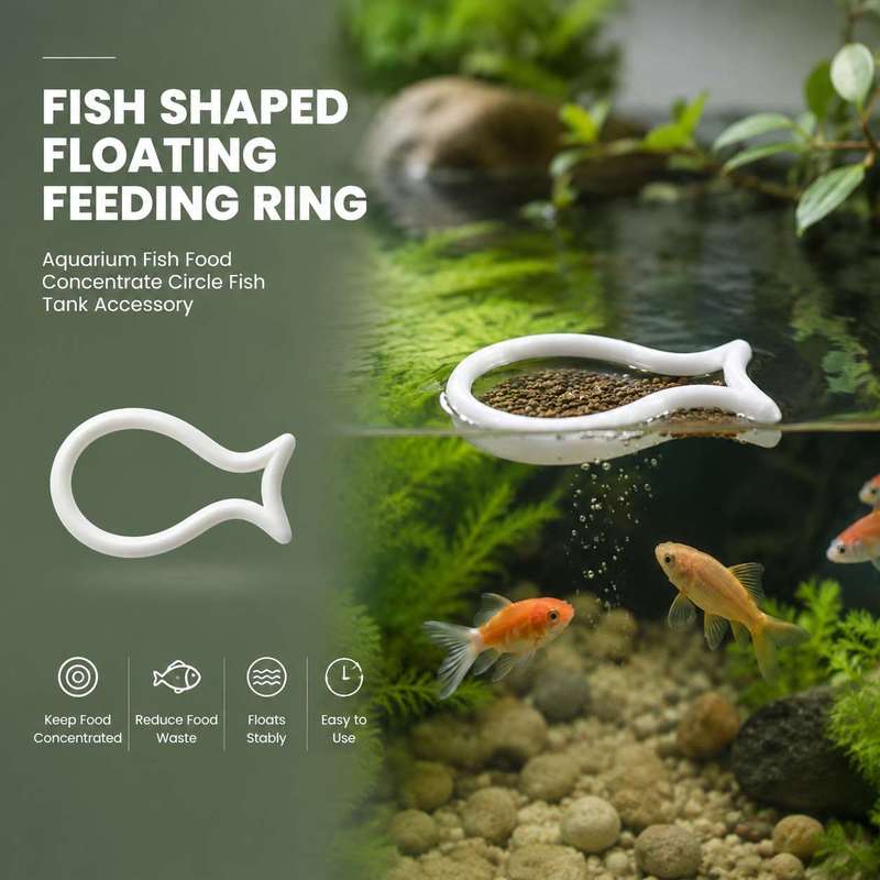 Aquarium Fish Price - วงแหวนให้อาหารปลาแบบลอยน้ำรูปทรงปลา อุปกรณ์เสริมสำหรับตู้ปลา