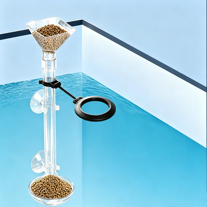 Aquarium Fish Price - ท่ออะคริลิกใสสำหรับให้อาหารปลาในตู้ปลา แบบยืดหดได้อเนกประสงค์ พร้อมวงแหวนให้อาหาร