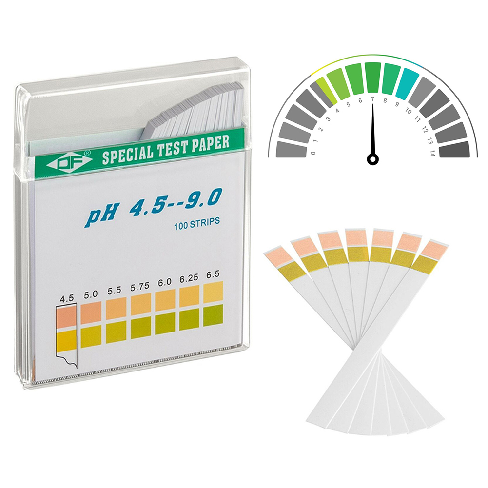 Aquarium Test Kit - 100 ชิ้น ชุดแถบกระดาษวัดค่า PH สำหรับใช้ในครัวเรือน แถบทดสอบค่า