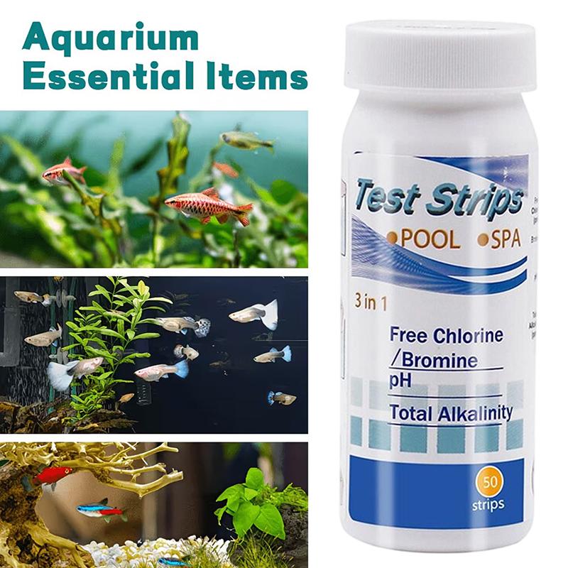 Aquarium Test Kit - แถบทดสอบคุณภาพน้ำตู้ปลา ชุดทดสอบคุณภาพน้ำในตู้ปลา สระว่ายน้ำ สปา บ่อปลา กระดาษทดสอบคุณภาพน้ำ