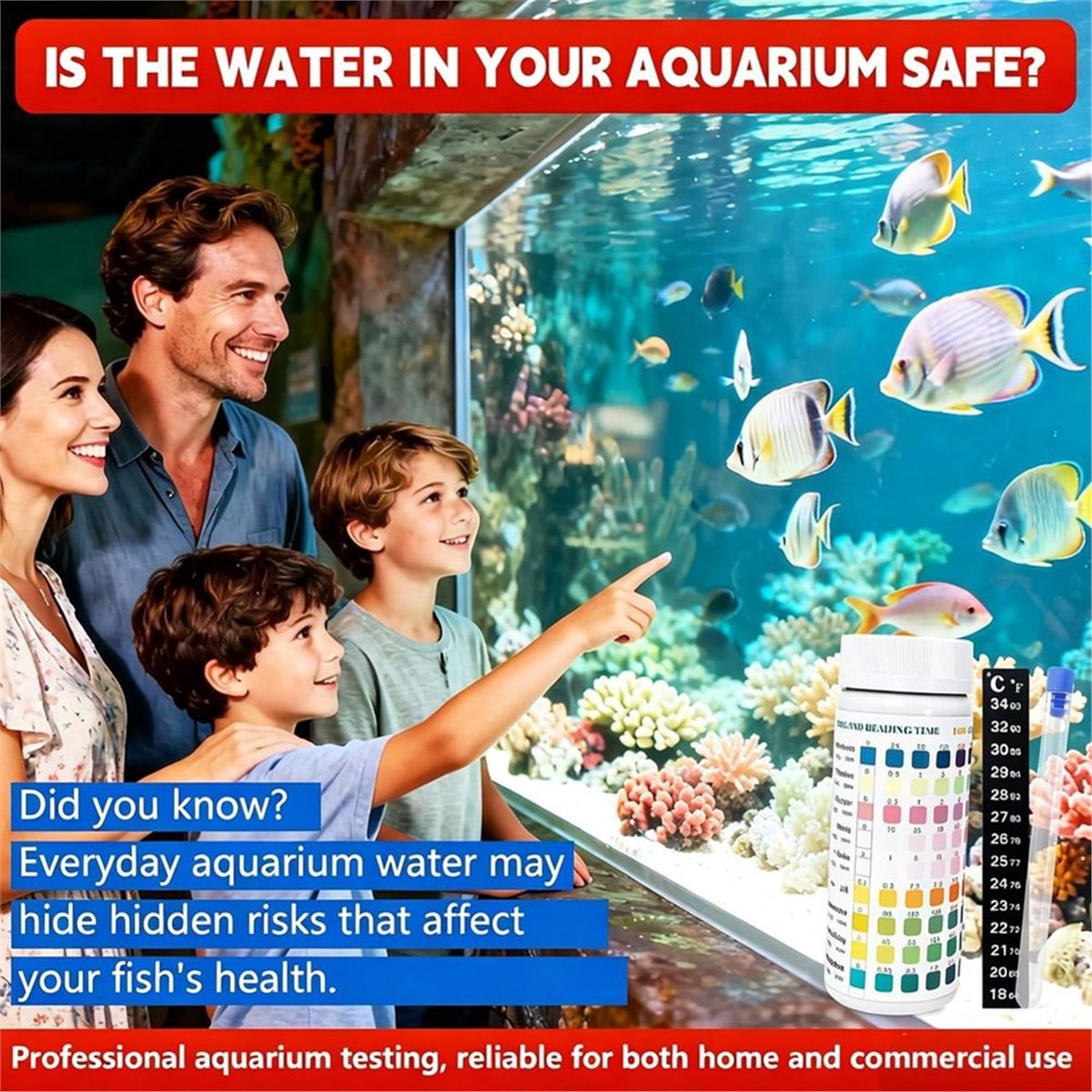 แถบทดสอบน้ำในตู้ปลา HGHO 9 in  - Aquarium Test Kit บทวิจารณ์และราคา