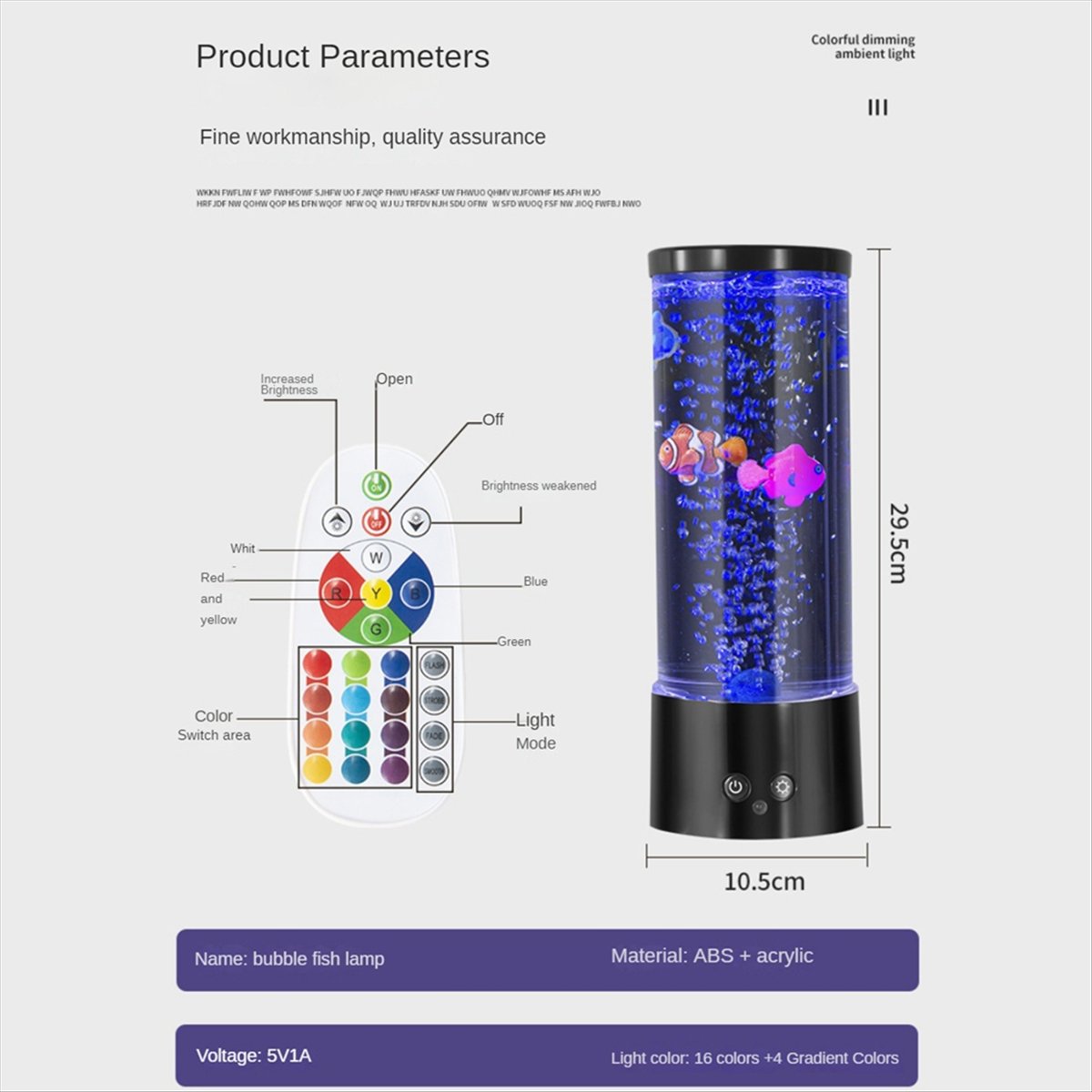 โคมไฟปลา A99Z มินิ RGB แบบฟองอ - Aquarium Fish Colour บทวิจารณ์และราคา